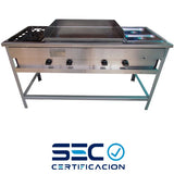 LONCHERA CHURRASQUERA 50X70 CM MAS 2 QUEMADORES